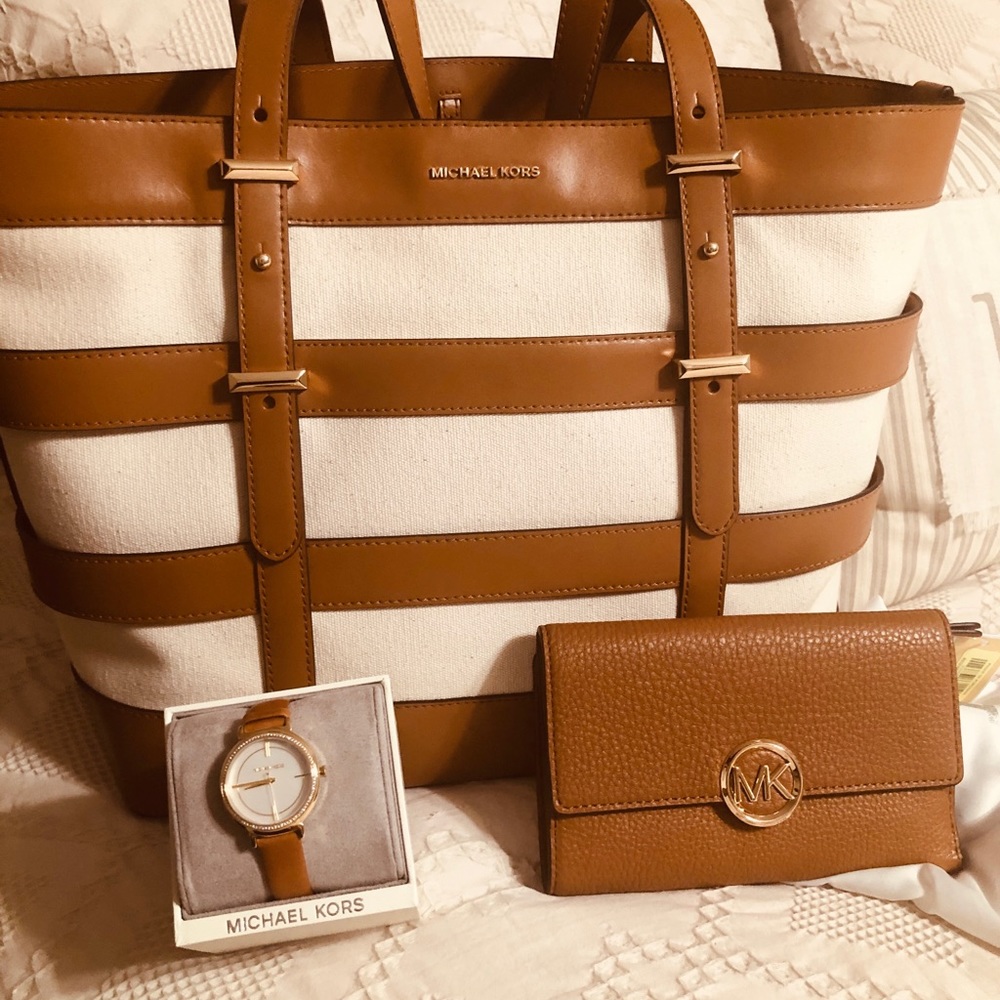 Michael Kors tote, wallet & watch all NWT
